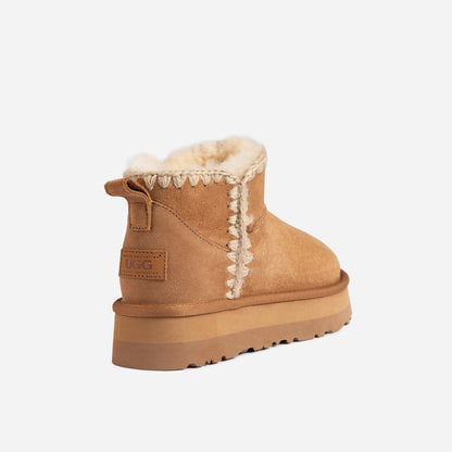 OB802PUGG ESKIMO PLATFORM MINI BOOTS(WATER RESISTANT)