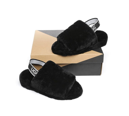 AS UGG Women Fluffy Slides Puffy