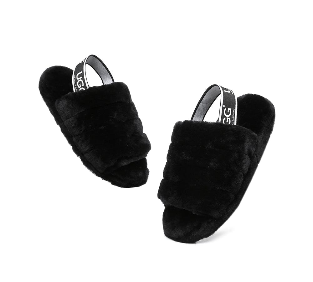 AS UGG Women Fluffy Slides Puffy