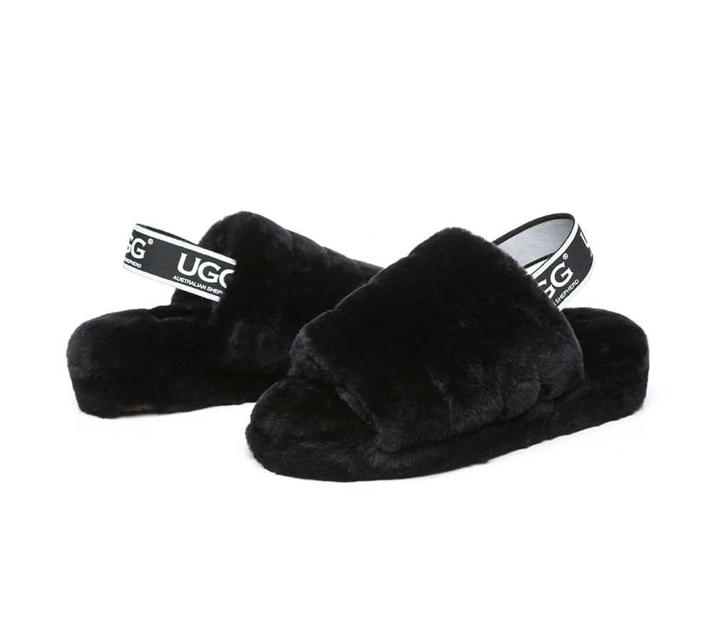 AS UGG Women Fluffy Slides Puffy