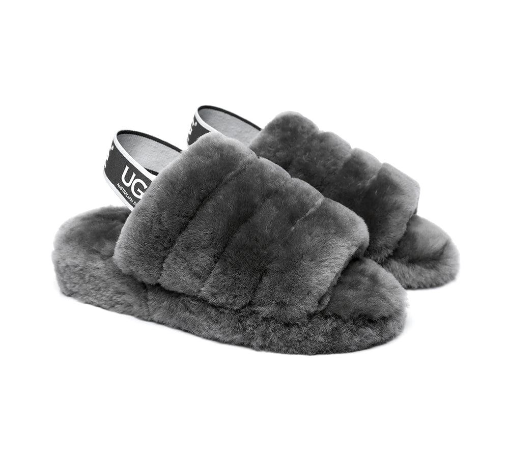 AS UGG Women Fluffy Slides Puffy