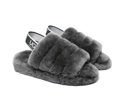 AS UGG Women Fluffy Slides Puffy