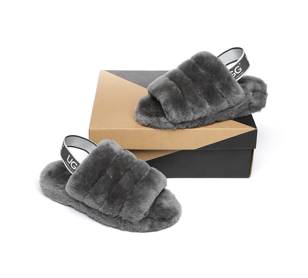AS UGG Women Fluffy Slides Puffy