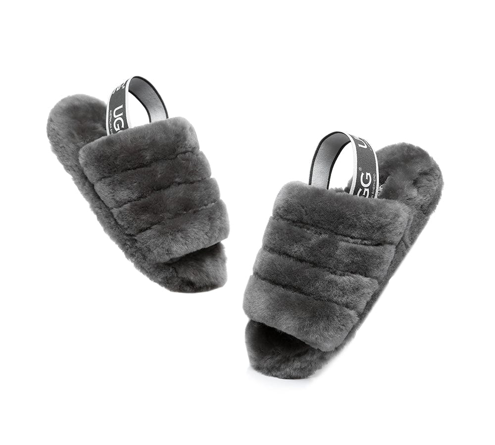 AS UGG Women Fluffy Slides Puffy