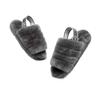 AS UGG Women Fluffy Slides Puffy
