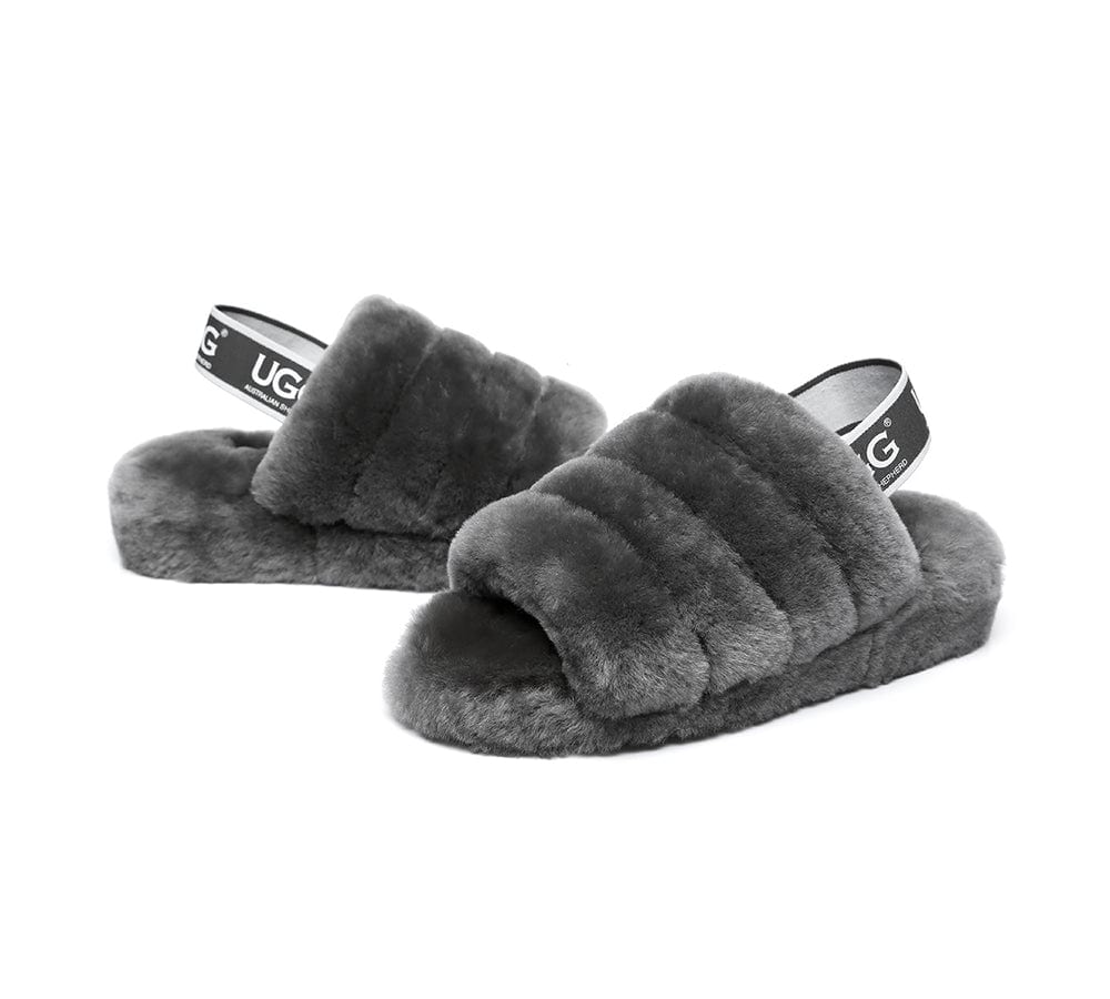 AS UGG Women Fluffy Slides Puffy