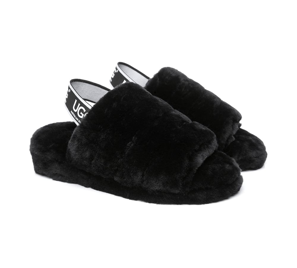 AS UGG Women Fluffy Slides Puffy
